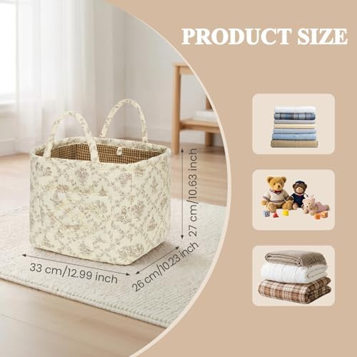 Floral Fabric Storage Basket Car Interior Storage Basket Underwear Sundries - Image 6