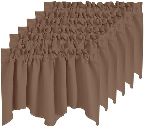 NICETOWN 6 Panels Cappuccino Kitchen Valances by NICETOWN