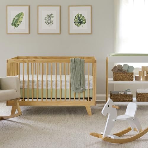 Butterblu Frankie Fitted Crib Sheet 100% Organic Cotton, Fern+Feather - Image 5