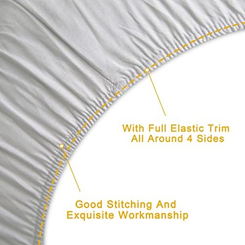 FLXXIE 4-Piece Microfiber Toddler Bedding Set, Light Grey - Image 3