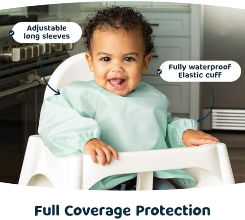 Tiny Twinkle Long Sleeve Bib for Babies & Toddlers | 2-Pack Waterproof Smock - Image 3