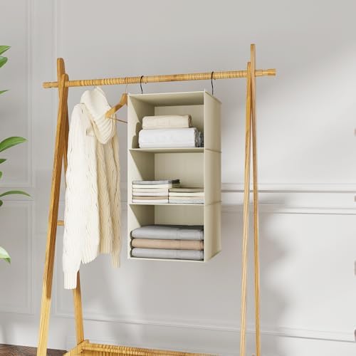 Hanging Closet Organizer 3-Shelf, Oxford Fabric Wardrobe Storage - Image 2