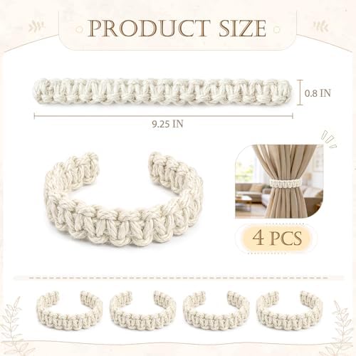 Boho Curtain Tiebacks, Braided Curtain Holdbacks - Image 5