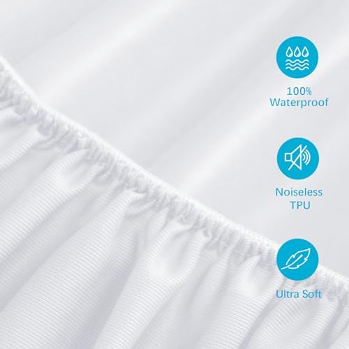 2 Pack Twin Mattress Protector Waterproof Fitted - Image 3