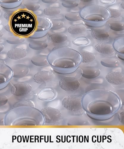 HITSLAM Bathtub Mat Non Slip, 35x16 Inch Bubble Oval Bath Tub Mat - Image 2
