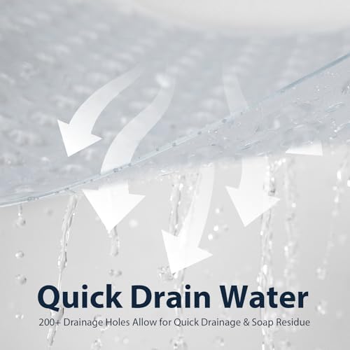 Large Shower Mat Bathtub Mat Bath Mat Non Slip Clear 21.5"x33.5" - Image 4