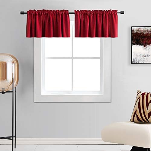 DONREN Christmas Red Valances for Bedroom by DONREN
