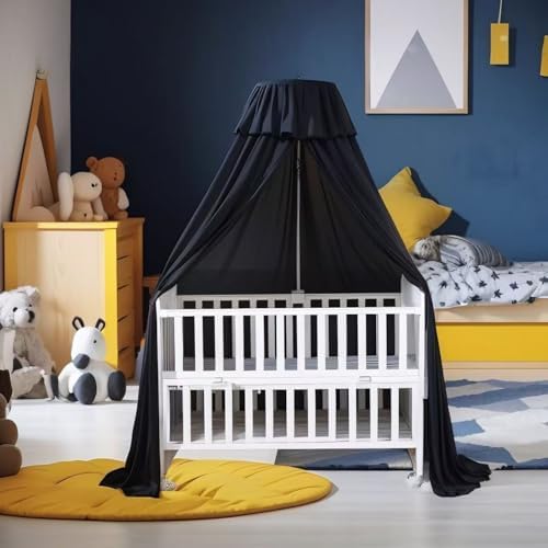 Crib Black Cover, Baby Crib Netting Canopy to Keep Baby in Black Crib Tent and by Blfuos