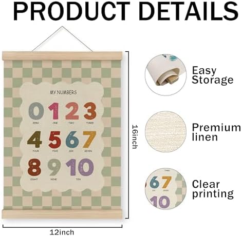 MAQIKA Boho Alphabet Number Classroom Poster Framed - Image 7