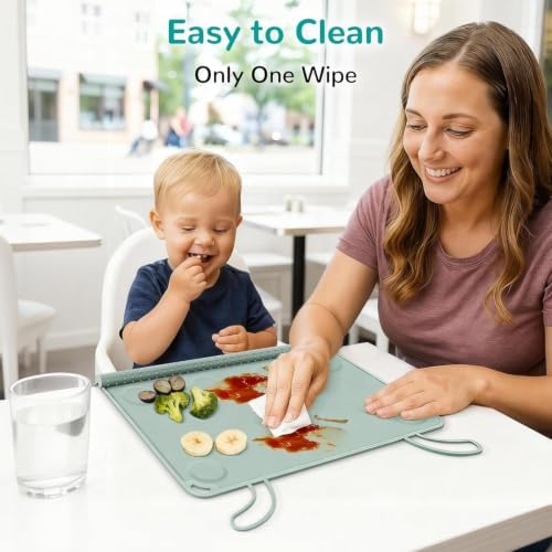 Silicone Placemat for Toddler Eating: Wipe Clean & Roll Up in The Diaper Bag - Image 3
