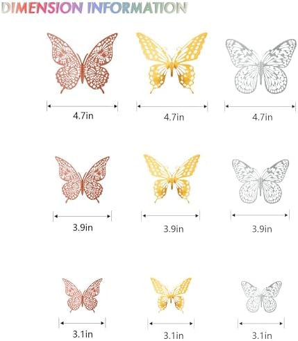 SAOROPEB 3D Butterfly Wall Decor, Removable Metallic Wall Decor Sticker Room - Image 5
