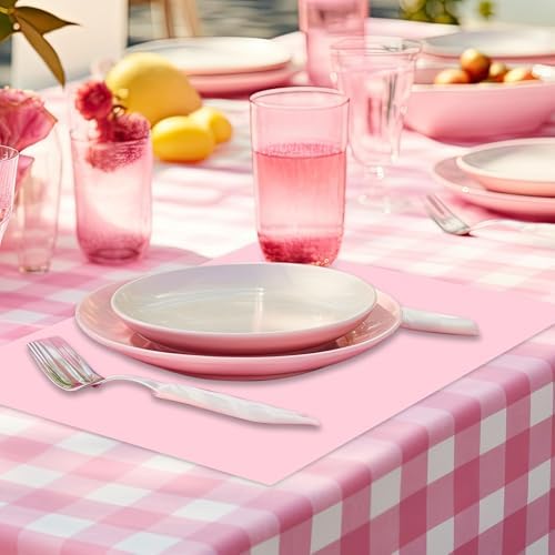 Fullhawl 60 Pcs Pink Paper Placemats, Disposable Rectangular Table Setting Mats - Image 4