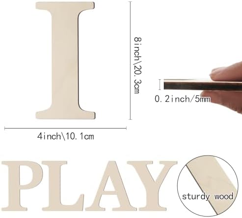 Wooden Letters 8 Inch Large Paintable Wood Letter I - Image 2