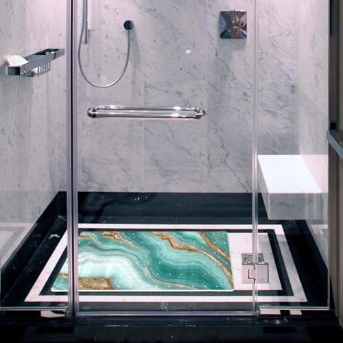 Shower Mat Non Slip, Marble Print Anti Slip Bath Mat - Image 6