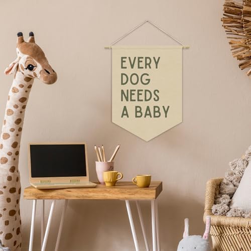 Every Dog Needs a Baby Linen Canvas Banner, Baby Shower Decor, Pregnancy - Image 7
