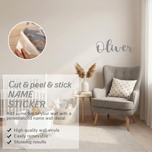 Boao Personalized Name Letter Wall Decal, Modern Calligraphy - Image 4