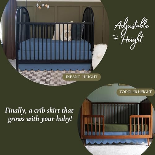 100% Microfiber Scalloped Crib Skirt 28"x 52" - Image 3