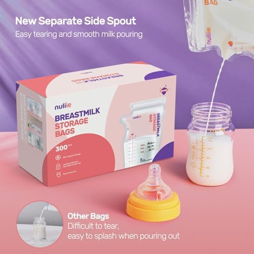 Nuliie 300 Pcs Breastmilk Storage Bags Freezer, 8 OZ Breast Milk Storing Bags - Image 2