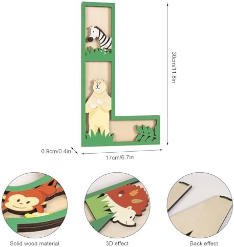 3D Layered Safari Nursery Wooden Letters - Image 3