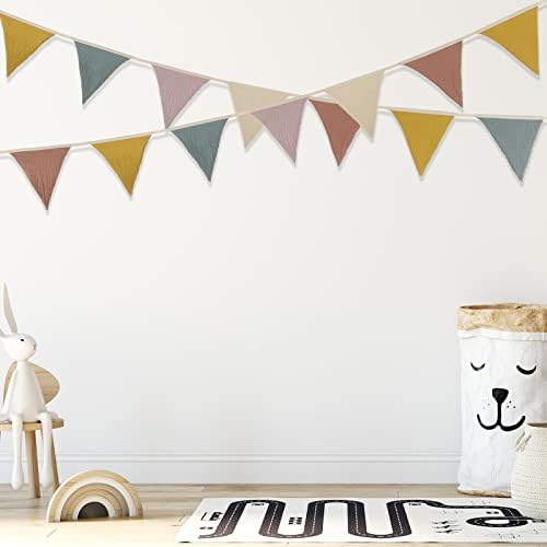 Oudain 2 Pcs Pennant Banner Flags Nursery Garland Triangle, Rainbow Color - Image 5