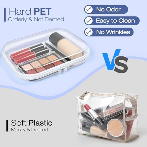 Clear Hard Shell Zipper Case, 4 Pack Diaper Bag Organizer Pouches, Toiletry Bag - Image 5