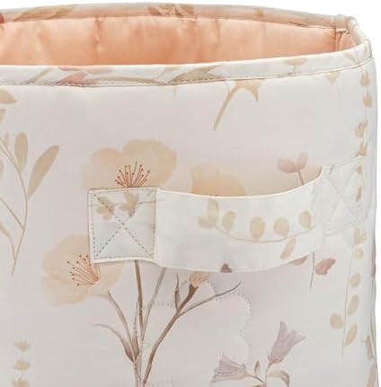 Crane Baby Wildflower Quilted Storage Basket, Cotton Fabric Basket - Image 3