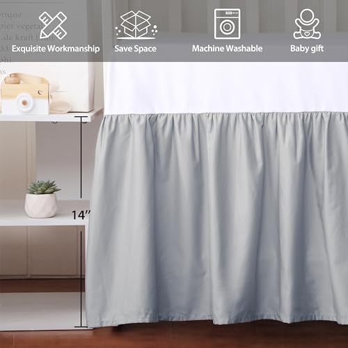 Crib Skirt Dust Ruffle, 100% Egyptian Cotton 400 Thread Count Soft Breathable - Image 2