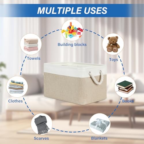 Temary Fabric Storage Baskets 4Pack Storage Bins Decorative Basket - Image 6