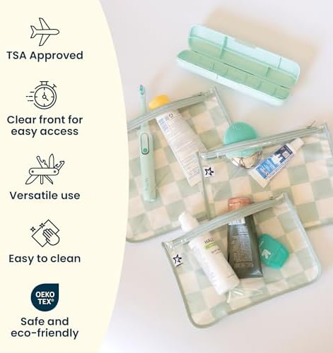 Tiny Twinkle Diaper Bag Organizing Pouches|3 Pack Mess-Proof Clear Front Travel - Image 5