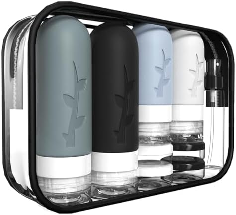 18pack Travel Bottles for Toiletries, TSA Approved Silicone Travel Containers by Tocelffe