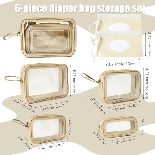 6 PCS Set TPU Diaper Bag Organizer Pouches & Wipe Dispensers - Image 4
