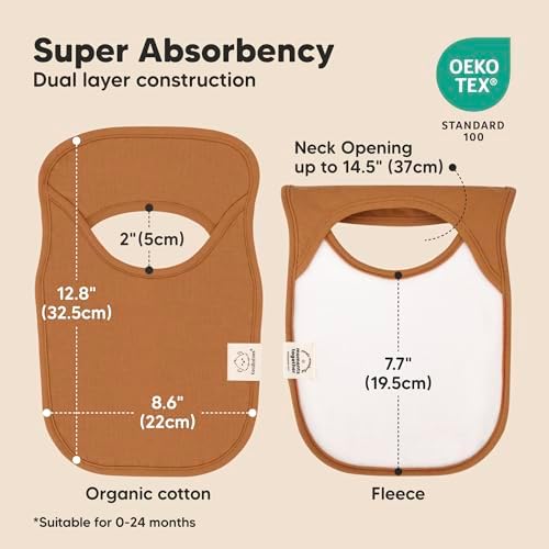 KeaBabies 8-Pack Bibs for Baby Girls, Pullover Baby Bibs - Image 3