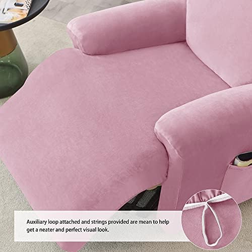 Stretch Recliner Chair Covers, 4-Piece Ultra Soft Velvet Recliner Slipcovers - Image 5