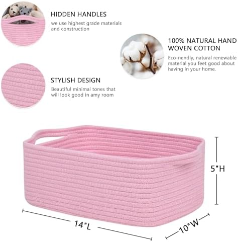 CubesLand Cute and Durable Small Cotton Rope Basket - Image 2
