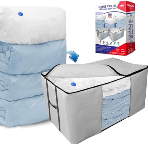 Vacuum Storage Bags, Cube Space Saver Bags, Bedding Space Saving Organizer by KingdomHome