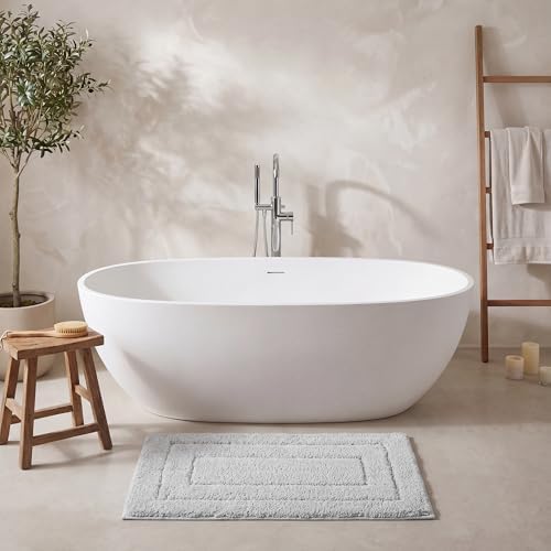 GRANNY SAYS Gray Bathroom Rug 20" x 30", Non-Slip Microfiber Bath Mat - Image 2