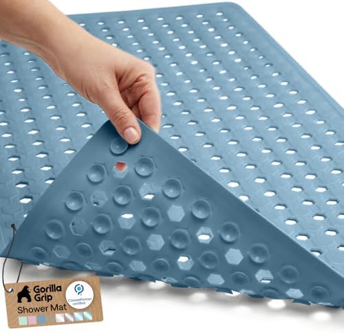 GORILLA GRIP Bath Tub Shower Mat, Bathtub Floor Liner, 35x16 Sky Blue by GorillaGrip