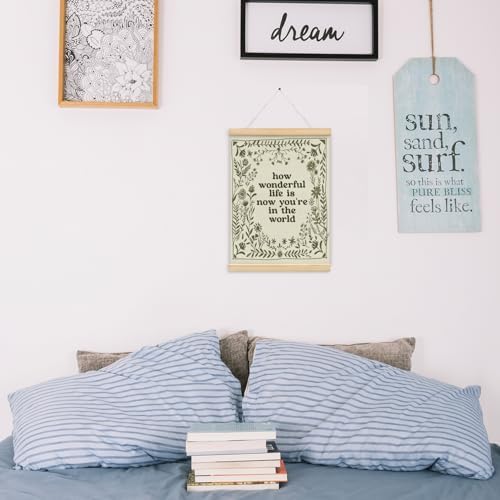 NaZaUK How Wonderful Life is Now Wall Art Poster Hanger Frame, Boho Nursery - Image 2