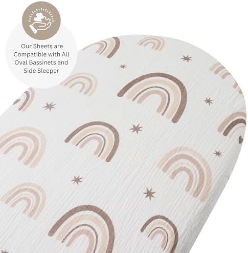 Muslin Bassinet Sheets for Dream On Me, Baby Delight Snuggle Nest, Primo - Image 3