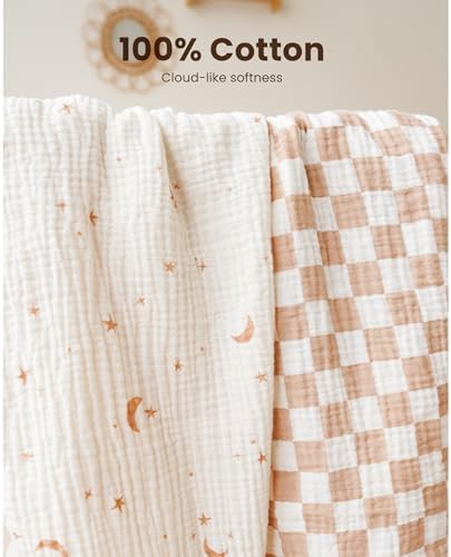 Konssy 2 Pack Muslin Bassinet Sheets - Image 3