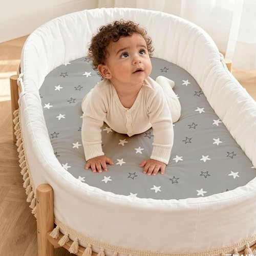 Baby Bassinet Sheets Girl Boy, 3 Pack Fitted Bassinet Sheet - Image 4