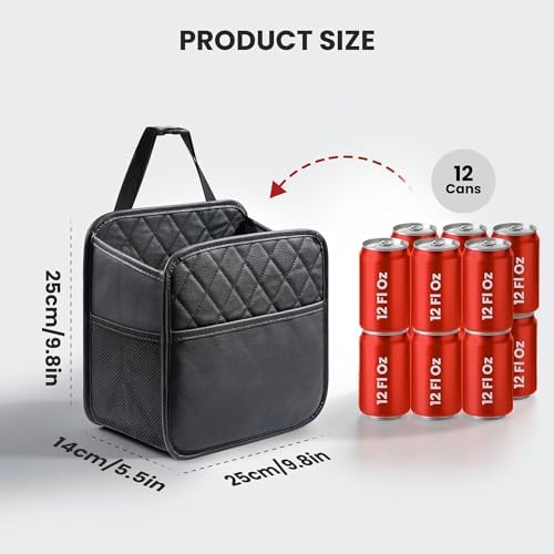 PU Leather Backseat Car Organizer, 2 Mesh Pockets, 9.8×9.8×5.5 in - Image 2