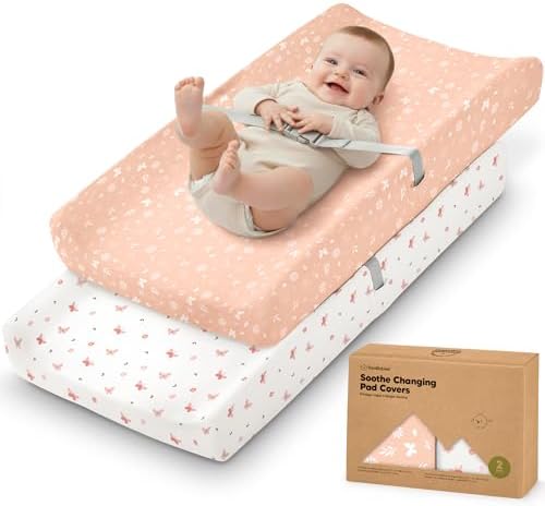 2-Pack Organic Changing Pad Covers by KeaBabies