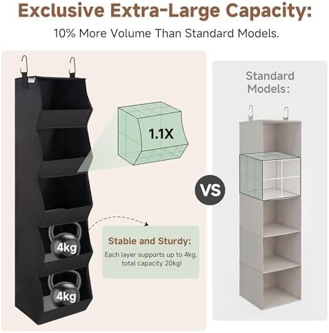 StorageWorks Basics Hanging Closet Organizer, Foldable Storage Organizer - Image 4