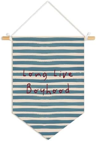 Long Live Boyhood Wall Pennants Banners, Boys Room Decor by Unknown