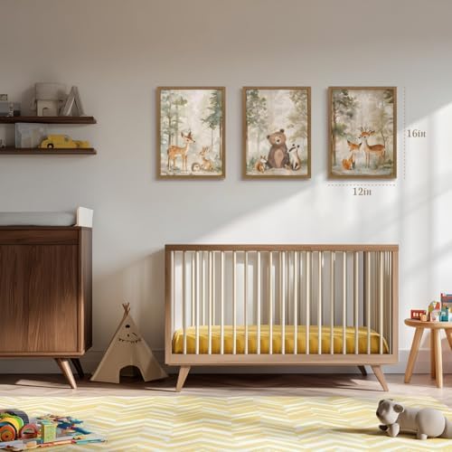 Clicyre Woodland Nursery Wall Decor, Forest Animal Canvas Wall Art 12x16 In - Image 3