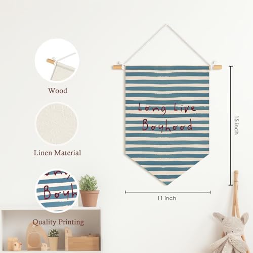 Long Live Boyhood Wall Pennants Banners, Boys Room Decor - Image 7