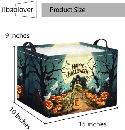 Halloween Basket Cute Baskets for Kids Pumpkin Basket Rectangular Storage Bin - Image 2