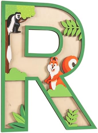 3D Layered Safari Nursery Wooden Letters by Unknown