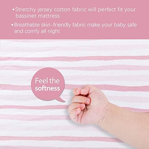 Bassinet Sheets 100% Cotton, 2 Pack Bassinet Sheets - Image 5